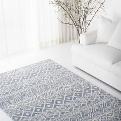 Geometric Blues Area Rug
