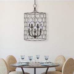 Geometric Circles Cylindrical Pendant Light