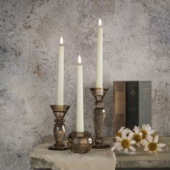 Geometric Cut Glass Taper Holder Set of 3