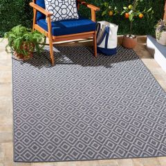 Geometric Diamond Pattern Navy/Ivory Area Rug