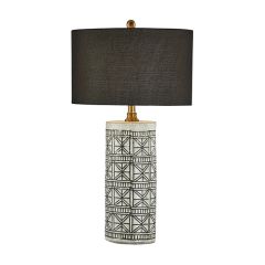 Geometric Patterned Ceramic Table Lamp Set of 2