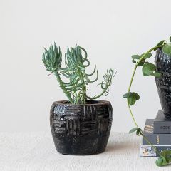Geometric Terra Cotta Planter Pot 4.5 Inch