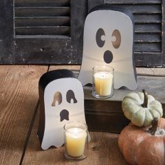 Ghost Luminaries with Glass Votives Set of 2