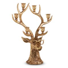 Gilded Scholar Deer Candelabra