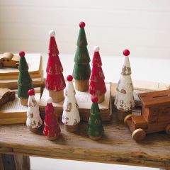 Gilded Wood Christmas Tree Set of 9