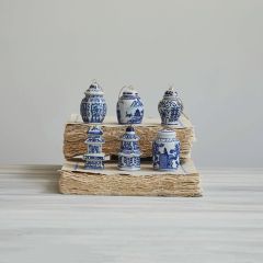 Ginger Jar Stoneware Ornament Set of 6