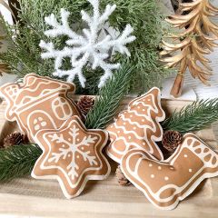 Gingerbread Cookie Bowl Filler Pillows Set of 4