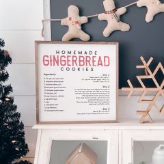 Gingerbread Cookie Recipe White Framed Wall Art