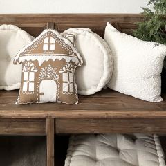 Gingerbread House Holiday Accent Pillow