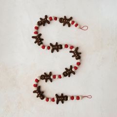 Gingerbread Man Felt Ball Garland
