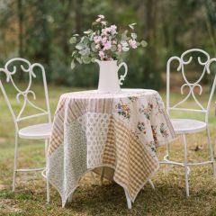 Gingham and Floral Patchwork Quilted Throw