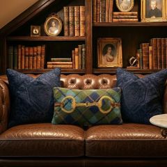 Gingham Buckle Wool Hooked Accent Pillow