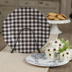 Gingham Check Black and White Charger Plate