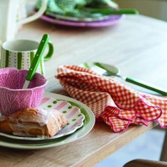 Gingham Check Scalloped Cotton Napkin Set of 4