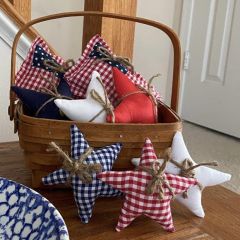 Gingham Check Star Mini Pillow Set of 3