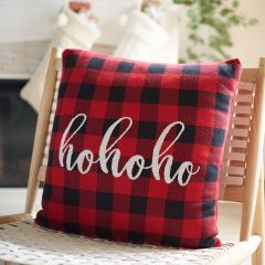 Gingham Ho Ho Ho Accent Pillow
