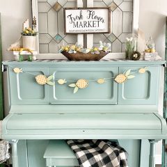 Gingham Lemon Decorative Wood Banner