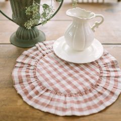 Gingham Rose Ruffled Placemat Set of 6