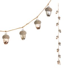 Glass Acorns On Jute Rope Garland