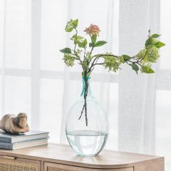 Glass Bottle Bubble Vase 13 Inch