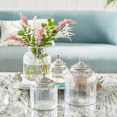 Glass Canister With Metal Lid Set of 3