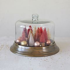 Glass Cloche With Antique Brass Base