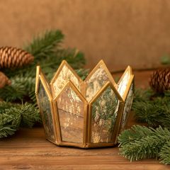 Glass Crown Votive Holder
