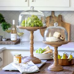 Glass Dome On Carved Pedestal Base
