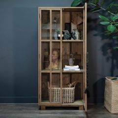 Glass Door Farmhouse Display Cabinet