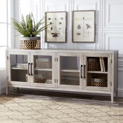 Glass Door Farmhouse Sideboard Cabinet