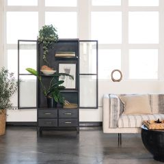 Glass Door Modern Farmhouse Cabinet
