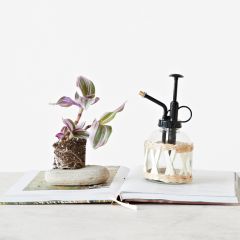 Glass Farmhouse Plant Mister with Woven Sleeve
