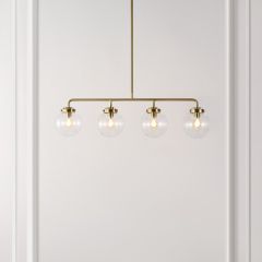 Glass Globe Linear Pendant Light