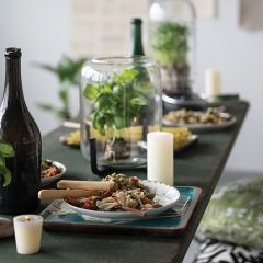 Glass Hurricane Vase With Metal Stand