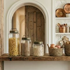 Glass Jar Canister with Galvanized Lid