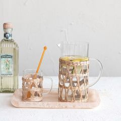 Glass Mug With Seagrass Sleeve