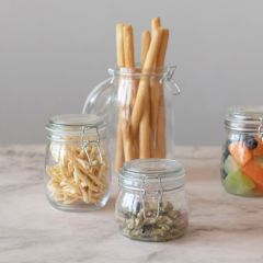 Glass Storage Jar With Clamp Lid One of Each