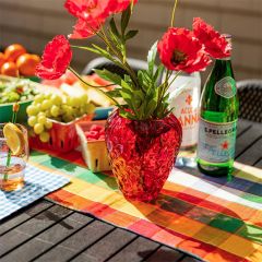 Glass Strawberry Flower Vase