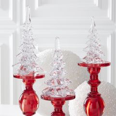 Glass Tabletop Christmas Tree Set of 3