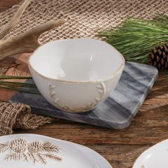 Glazed Antler Design Deep Round Bowl