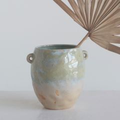Glazed Celadon Stoneware Crock