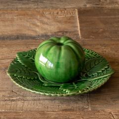 Glazed Leaf Print Toothpick Holder