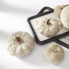 Glazed Polka Dot Porcelain Pumpkin