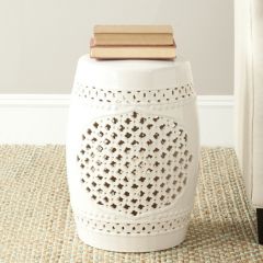 Glazed Quatrefoil Garden Stool