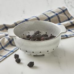 Glazed Stoneware Footed Colander