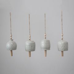 Glazed Stoneware Hanging Bell Set of 4