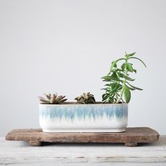 Glazed Stoneware Oblong Planter