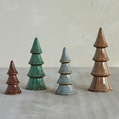 Glazed Stoneware Tree Set of 4