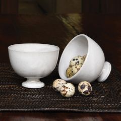 Glazed Terracotta Footed Bowl 4 Inch Set of 2