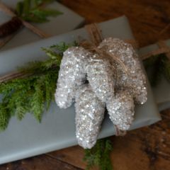 Glistening Pine Cone Cluster Set of 2